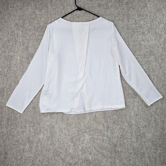 Ralph Lauren Womens White Long Sleeve Blouse Size 6 Polyester - Picture 2 of 9